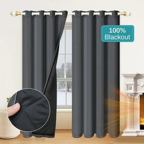 Thermal Curtain Outdoor Waterproof Cold Protection Thick Curtains with Eyelets - Picture 2 of 36