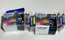 Lot 7 Genuine Epson 220XL Black  220 Color Ink Cartridges T220XL-BCS Exp:2027