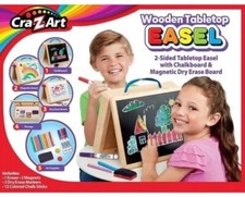 Cra-Z-art 5-in-1 Portable Wooden Tabletop Easel W/Chalkboard and Dry Erase NEW