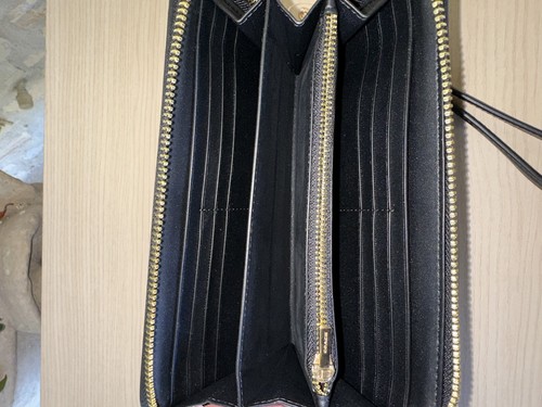 Borsa COACH Tatum Carryall/portafoglio con cerniera firma tela e pelle marrone nero nuova con etichette - Foto 39 di 40