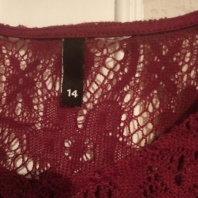 Burgundy Dress/Tunic Lace H&M Size 12/14 | eBay UK