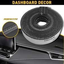 2set 2M PU Leather White Dashboard Decor Line Strip Sticker Moulding Trim Access