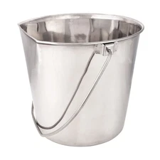 ProSelect Stainless Steel Flat Sided Pails — Durable Pails for Fences, Cages,...