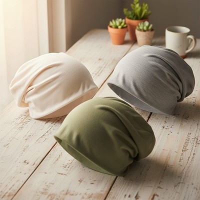 Beanie Damen und Herren Chemo Mütze Sommer dünne Kopfbedeckung Set 3 Stück