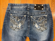 Miss Me Jeans Embellished Mid Rise Easy Skinny 26
