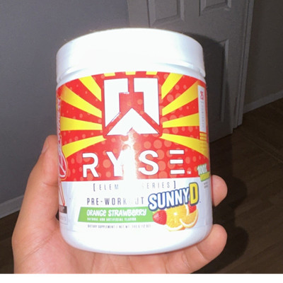 Ryse Pre-Workout Powder Orange Strawberry 14.1 oz Natural Artificial Flavors
