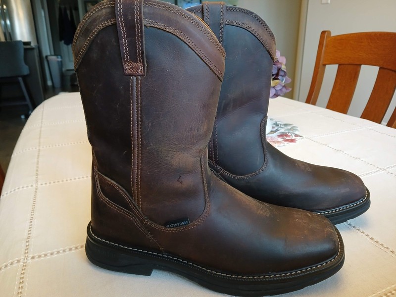 MEN'S RIDGECUT YMF2201 WATERPROOF WELLINGTON LEATHER COWBOY BOOT SIZE 10.5 NWT