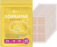 Dopamine Patches Extra Strength for Women and Men, 60 Vegan Patches,Plant-Based