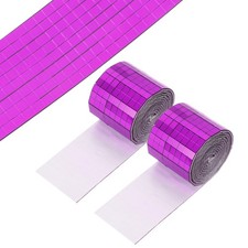 5x5mm Self Adhesive Mirrors Mosaic Tiles, 3200 Pcs Mosaic Sticker, Rose Red