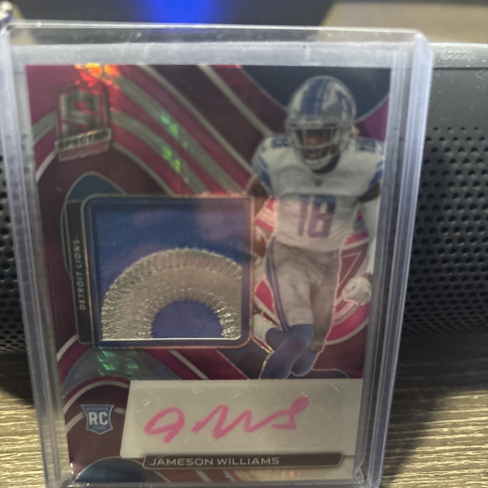 JAMESON WILLIAMS 2022 PANINI SPECTRA #207 ROOKIE PATCH AUTO PINK 22/25 LION NRMT