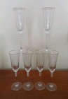 6 Mikasa SONATA GOLD Crystal Flute Glasses Optic - Faceted Stem — photo 3