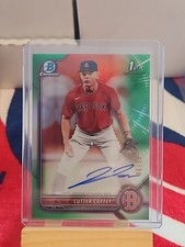 2022 Bowman Chrome Draft Cutter Coffey Green Refractor 49/99