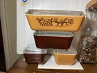 Vintage Pyrex Old Orchard Refrigerator Dish Set with Glass Lids ~ 8 Pieces