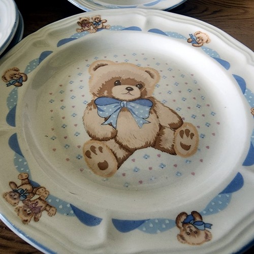 Tienshan Theodore Bear Stoneware Dinner Plates 10.25 Inch Set Of 2 Read See Pic - Picture 2 of 12