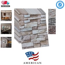 20PCS 3D Wall Panels Peel and Stick 3D Brick Wallpaper Peel and Stick Faux St...