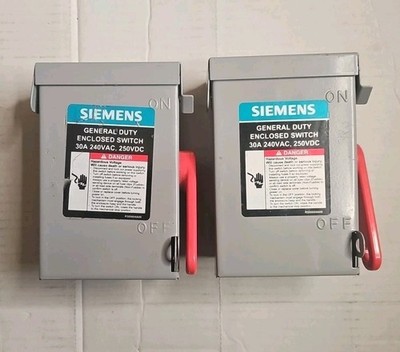 (Lot Of 2) GNF321A 30-Amp, 3-Pole, 240V General Duty Enclosed Switch 