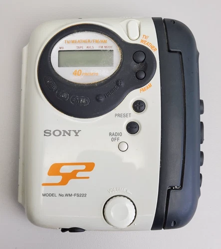 Vtg Sony S2 FM/AM TV Weather Radio Cassette Walkman WM-FS222, AS-IS PARTS