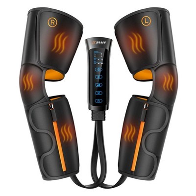 Air Compression Leg Massager with Heat : Calf, Knees & Thigh Recovery Compressio