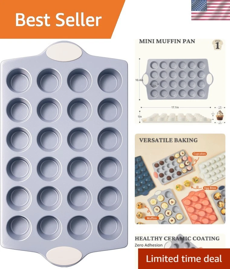 24-Cup Non Toxic Nonstick Ceramic Mini Muffin Pan & Cupcake Tin, PFOA & PFOA ...
Opens in a new wind