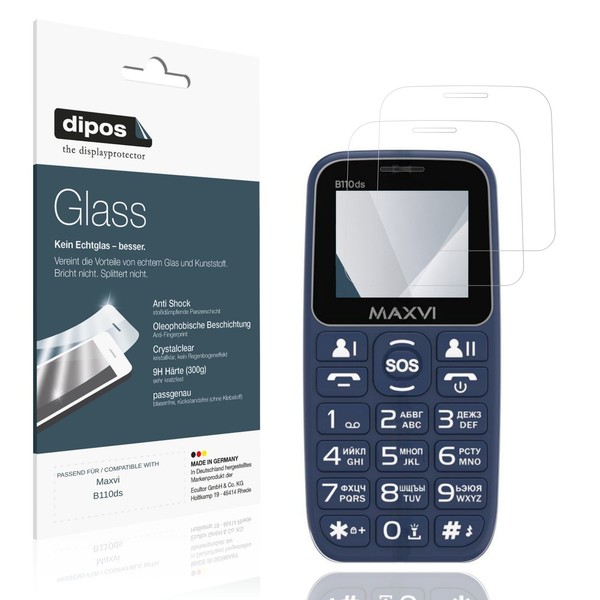 2X Schutzfolie FüR Maxvi B110Ds - Anti-Shock 9H Folie dipos Glass Kunststoffglas-image