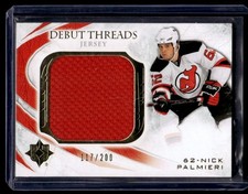 2010-11 UD Ultimate Collection Debut Threads Nick Palmieri Jersey 117/200 New