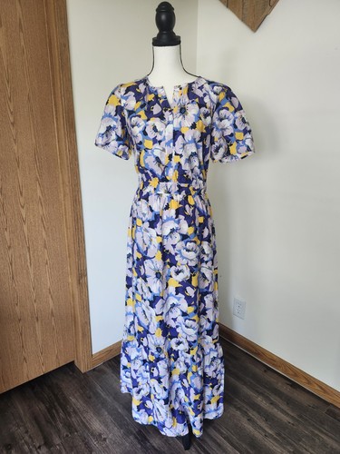 LOFT Floral Shirt Maxi Tiered Dress