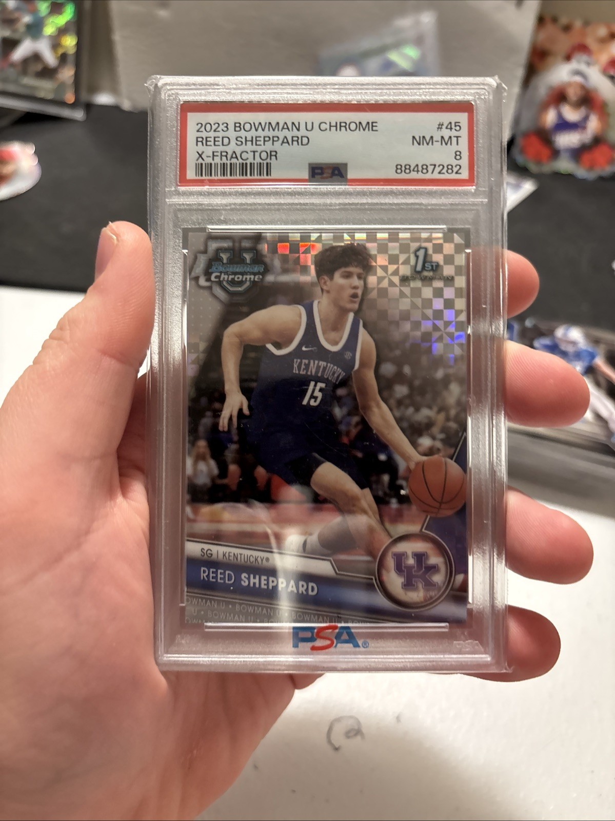 2023 Bowman University Chrome X-Fractor Reed Sheppard #45 PSA 9 MINT Rockets