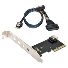 PCI-E 3.0 4.0 to SFF-8654 Slimline SAS Card Adapter and U.2 U2 SFF-8639 NVME ...