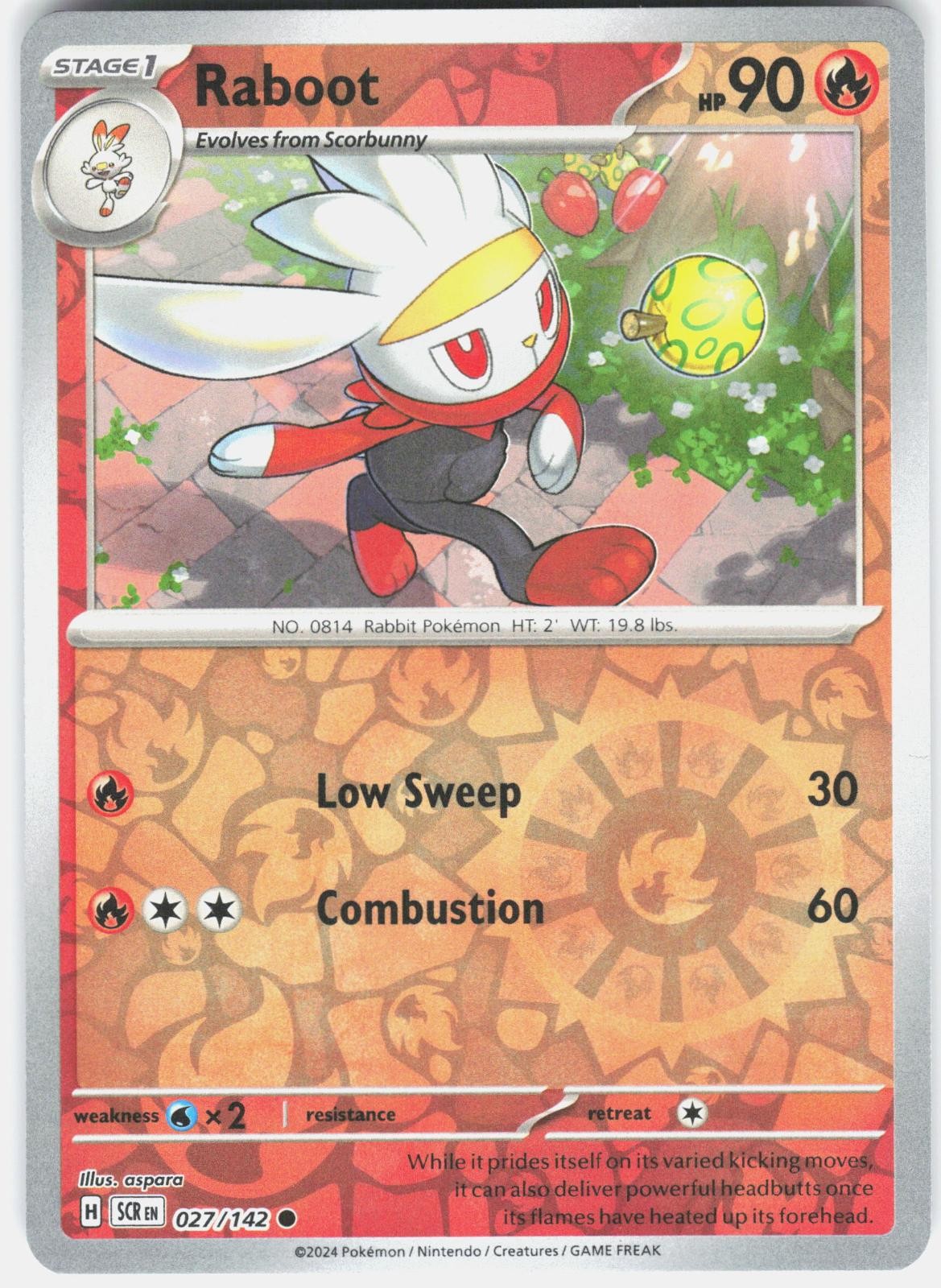 Raboot 27/142 Common Stellar Crown Pokemon Reverse Holo Near Mint