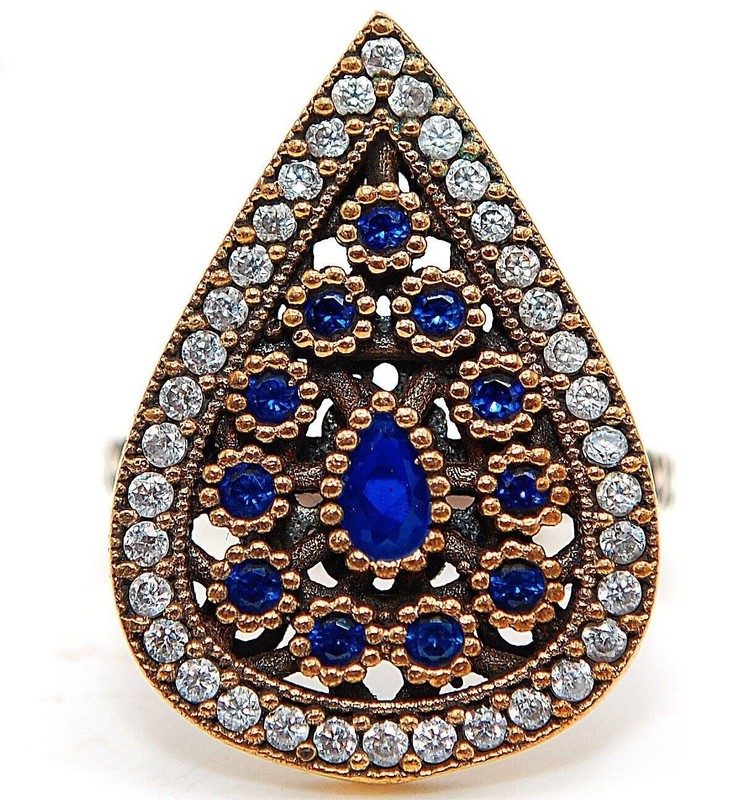 Ottoman 2CT Heat Treated Kyanite 925 Sterling Silver Ring Sz 9 H1-6