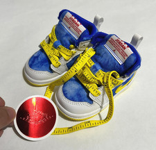 Air Jordan 1 Mid TD Sneaker School Toddler 4C White Racer Blue Opti Yellow