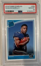 2018 Panini Donruss Rated Rookie Saquon Barkley #306 Giants PSA 10 Football Card. rookie card picture