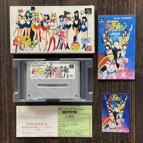 Nintendo Super Famicom Sailor Moon Another Story Complete In Box CIB + Card JPN