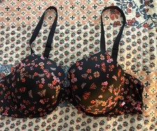 Victoria  s Secret 40C Lined Demi Bra Butterflies Flowers 