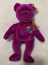Ty Beanie Baby Millennium Bear 1999 Purple Y2K Plush w/ Tag New Year 2000 Teddy