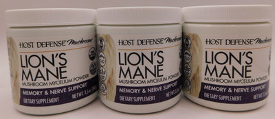 3PK Host Defense Mushrooms Lion's Mane 3.5oz EACH Exp: 11/26 New & Sealed