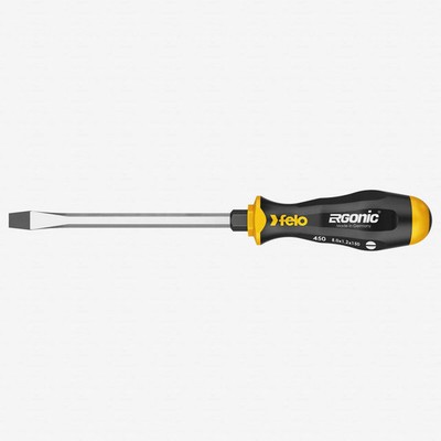 Felo Ergonic with Striking Cap Slotted Screwdriver, 8.0 x 150 mm