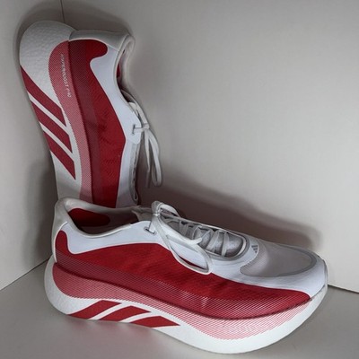 Adidas Hyper Boost Edge White Pure Ruby Red Mens Size 12 Running Sneakers KI1913