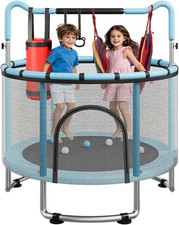 55/60" Trampoline for Kids, 4.5/5 FT Toddler Trampoline with Enclosur Net, Baske