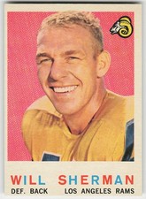 1959 Topps #127 Will Sherman FOOTBALL Los Angeles Rams