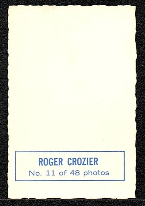 1970 - 71  OPC O Pee Chee DECKLE EDGE  # 11 / 48  ROGER CROZIER  VG-EX - Image 2 of 2