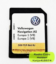Original Volkswagen Navigation AS Europa V8 SD Karte VW Discover Media MIB STD2
