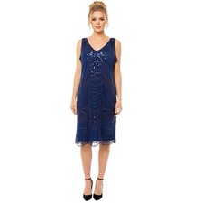 PrettyGuide Women's Dress Sz  XXL 20s Flapper Glam Sequin Beaded Cocktail Party