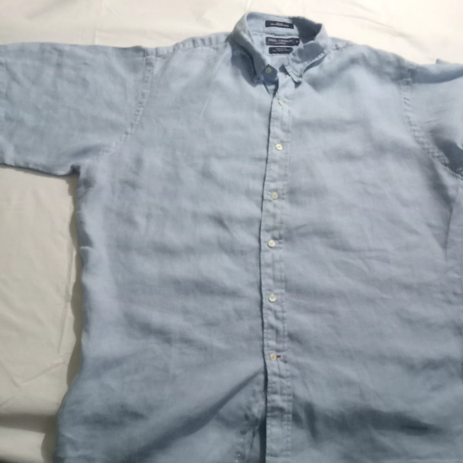 Daniel Cremieux Shirt Mens Classics XL Linen Blue Button Down Tailored Fit