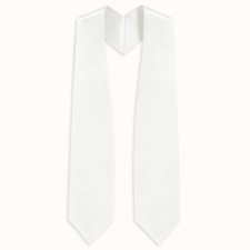 White Graduation Stole - White College High School Stoles