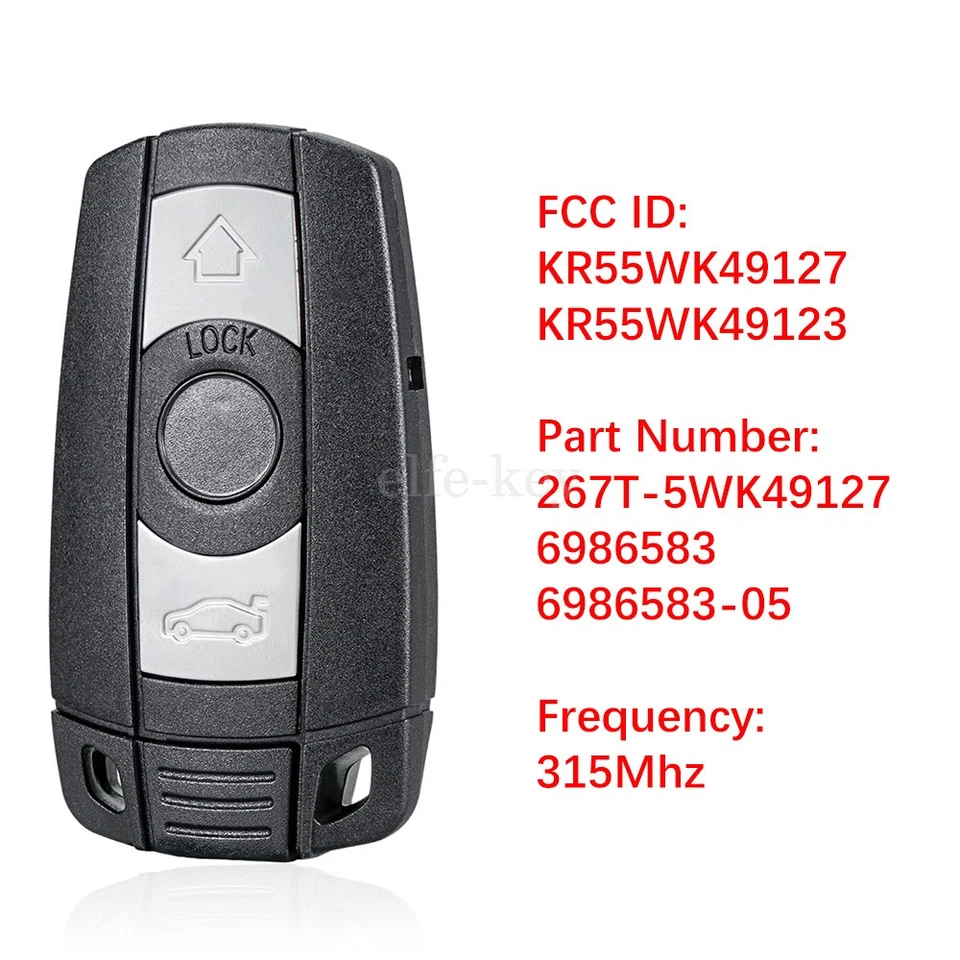 2 适用于 2006 - 2011 宝马 525i 525xi 528i 530i 530xi 535i 535xi 550i 遥控钥匙链 3B — 第 3/4 张图片