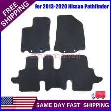 Velour Floor Mats Carpet 3Pcs For 2013-2020 Infiniti QX60 JX35 Nissan Pathfinder