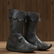 Medieval Leather Viking Boots Renaissance Faire LARP Cosplay Shoes
