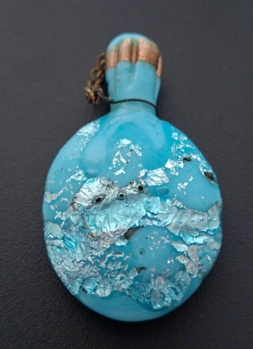FLACON DE PARFUM DE CHATELAINE ANTIQUE (OU FLACON A SEL) EN VERRE DE MURANO - Photo 1/4