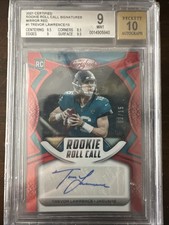 2021 Panini Certified Trevor Lawrence  /15 !! Rookie RC Roll Call Auto RED BGS 9